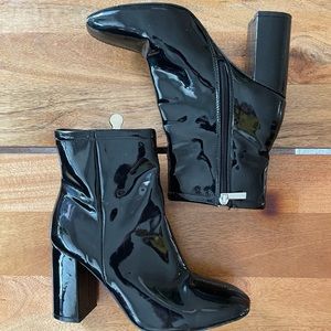 Black Patent Leather Booties